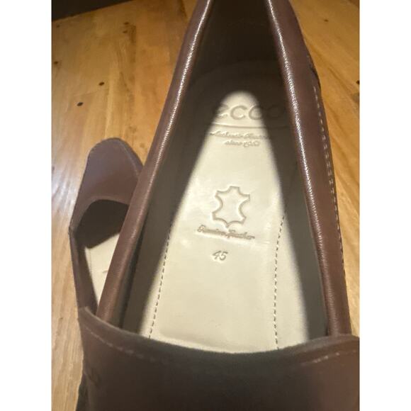 ECCO Men’s Leather Slip On Loafers Brown Comfort Casual Shoes EU 45 US 11.5 main image 5